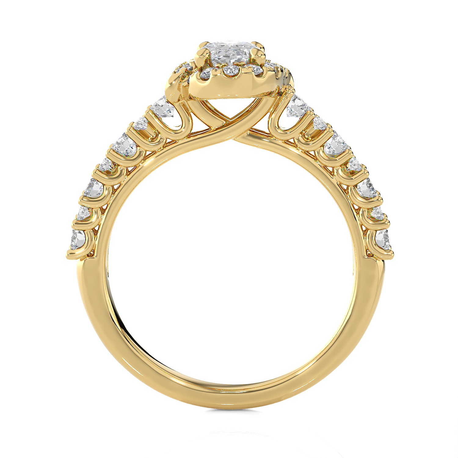 1 1/2 ctw Oval Lab Grown Diamond Halo Engagement Ring