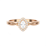 1/4 ctw Marquise Lab Grown Diamond Halo Engagement Ring