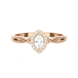 1/4 ctw Marquise Lab Grown Diamond Halo Engagement Ring