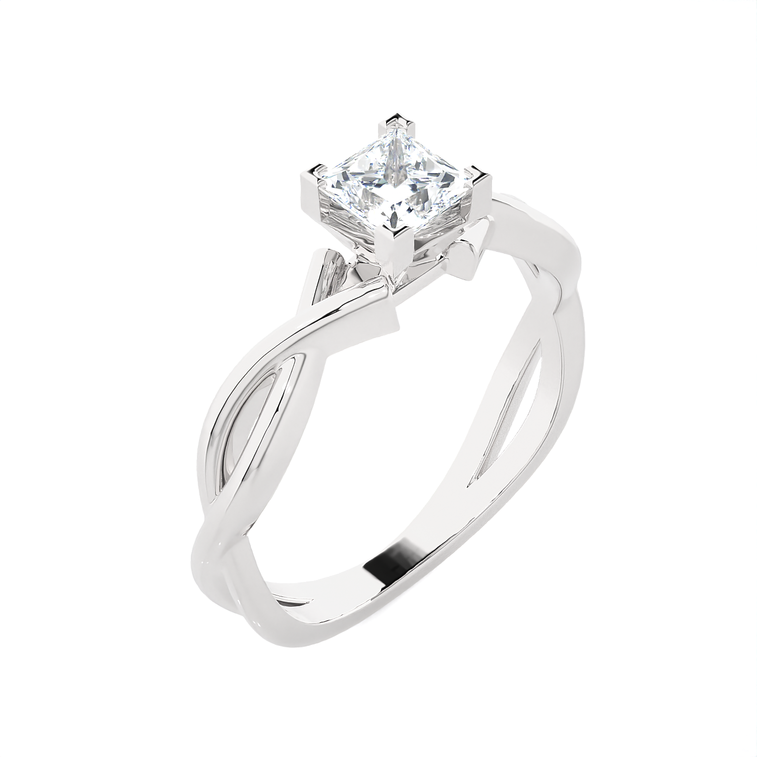 1/2 ctw Princess-Cut Lab Grown Diamond Solitaire Engagement Ring
