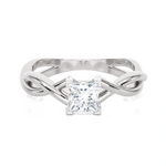 1/2 ctw Princess-Cut Lab Grown Diamond Solitaire Engagement Ring