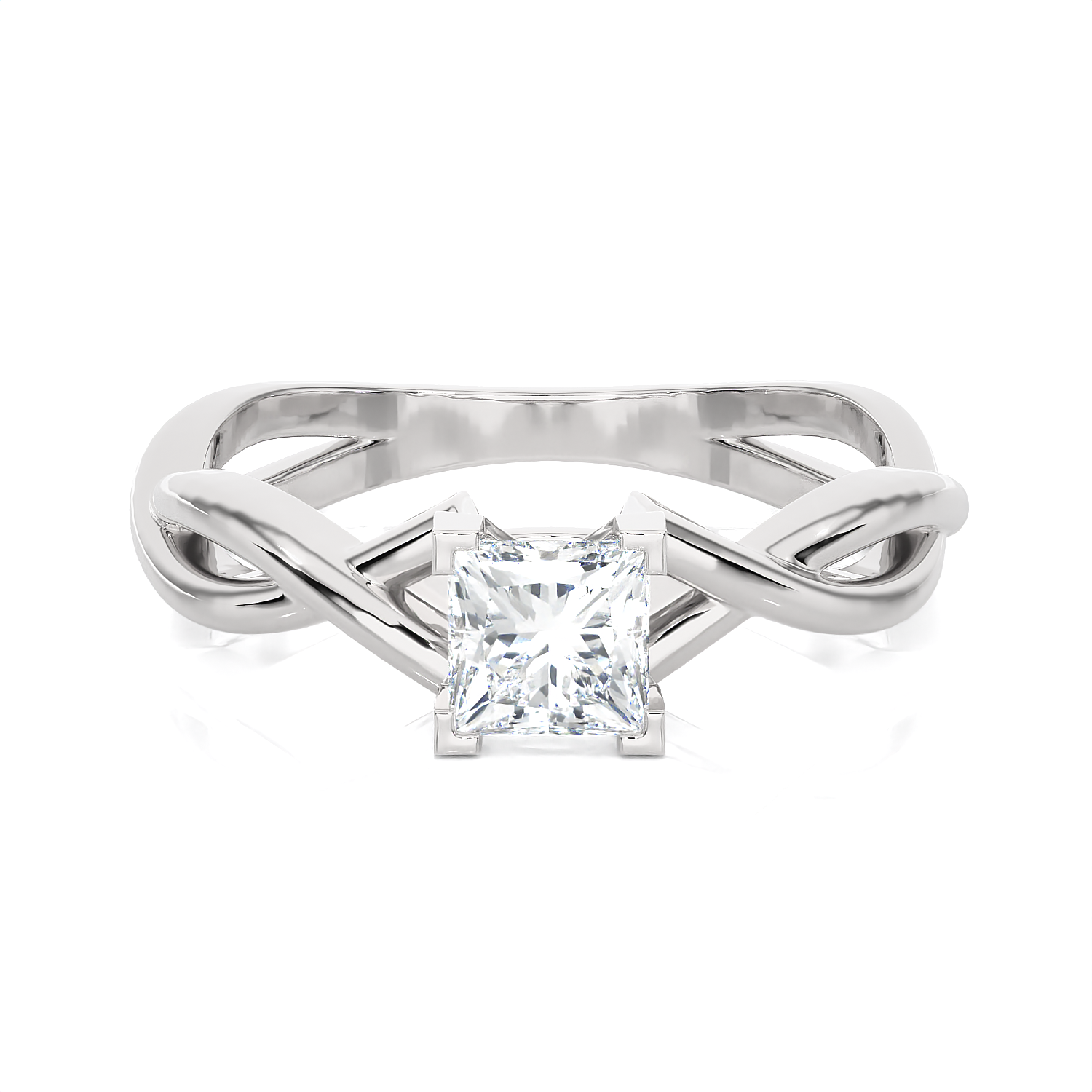 1/2 ctw Princess-Cut Lab Grown Diamond Solitaire Engagement Ring
