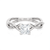 1/2 ctw Princess-Cut Lab Grown Diamond Solitaire Engagement Ring