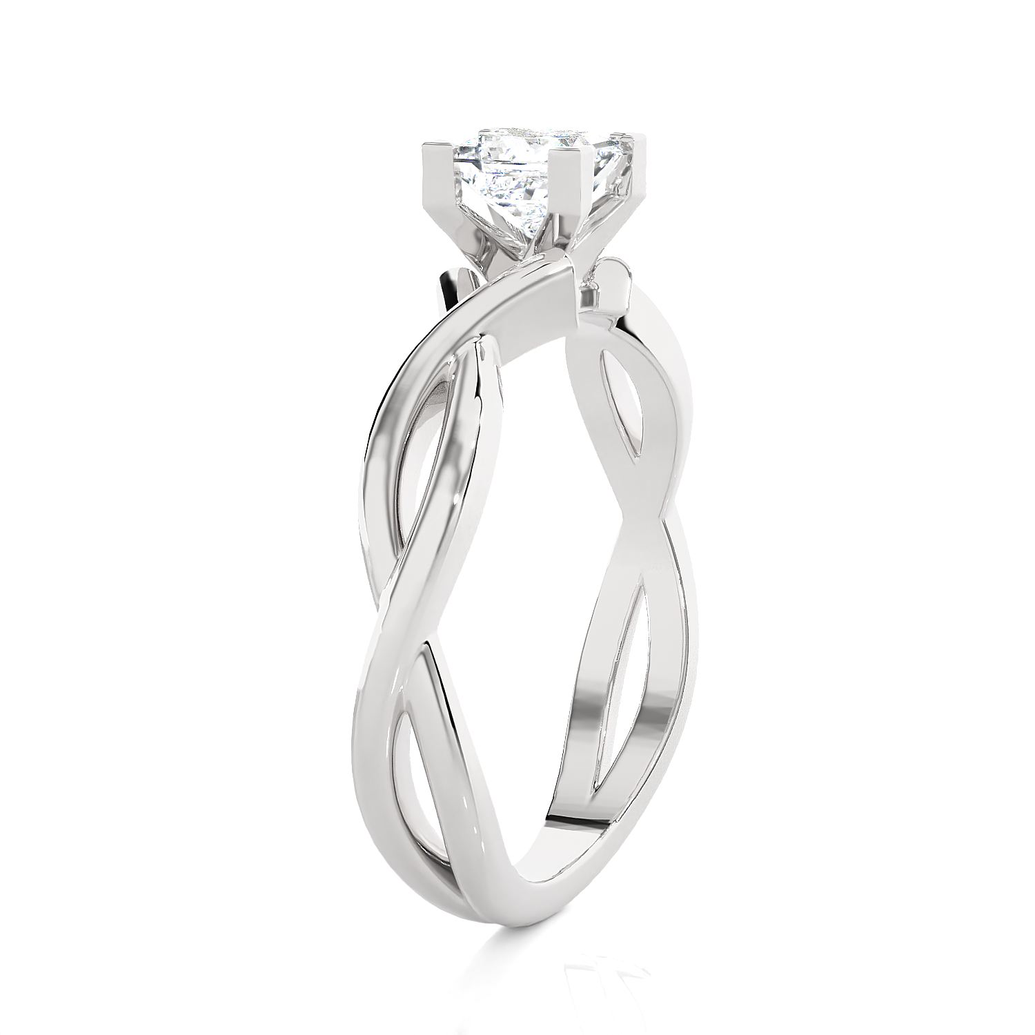 1/2 ctw Princess-Cut Lab Grown Diamond Solitaire Engagement Ring