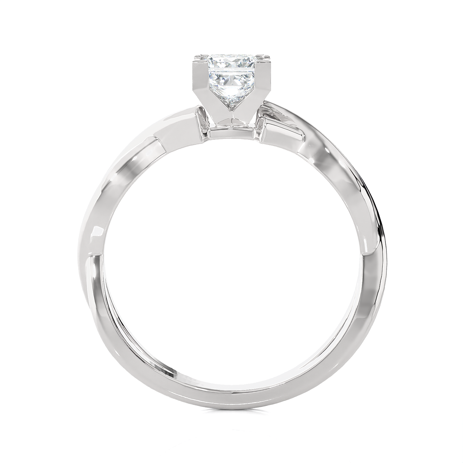 1/2 ctw Princess-Cut Lab Grown Diamond Solitaire Engagement Ring