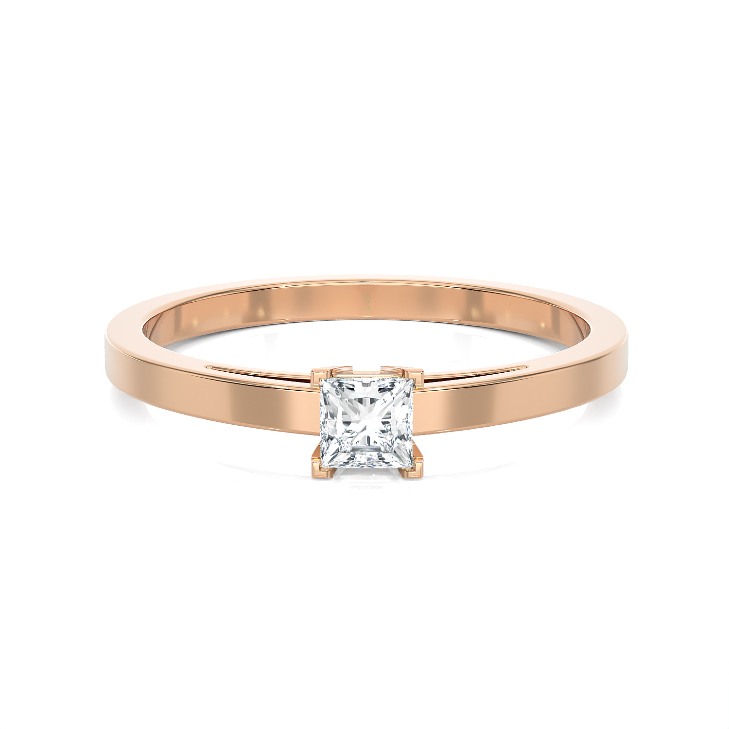 1/4 ctw Princess-Cut Lab Grown Diamond Solitaire Engagement Ring