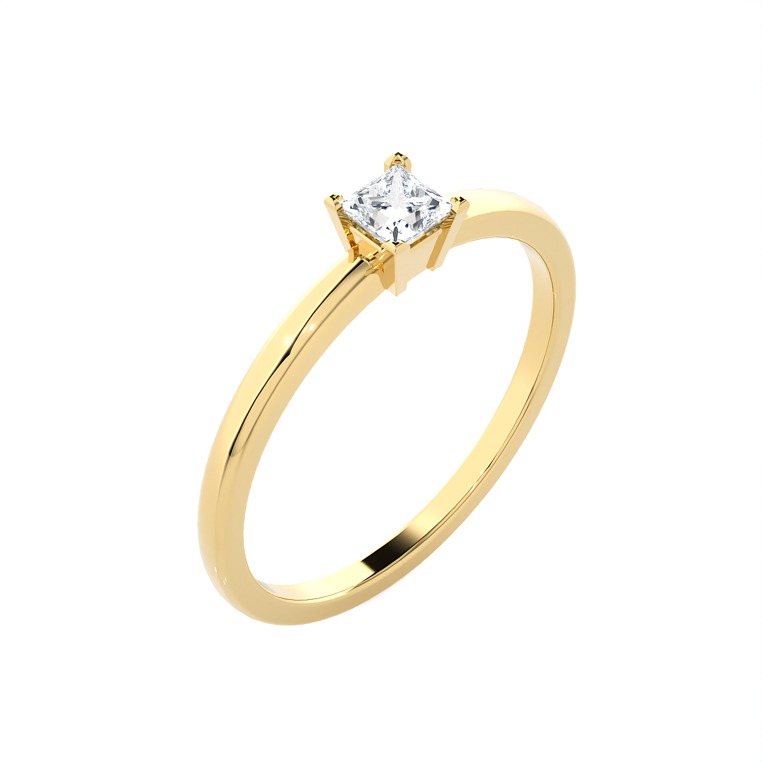 1/4 ctw Princess-Cut Lab Grown Diamond Solitaire Engagement Ring