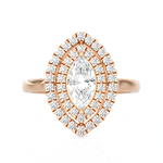1 ctw Marquise Lab Grown Diamond Halo Engagement Ring