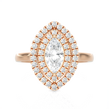 1 ctw Marquise Lab Grown Diamond Halo Engagement Ring