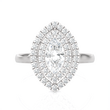 1 ctw Marquise Lab Grown Diamond Halo Engagement Ring