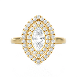 1 ctw Marquise Lab Grown Diamond Halo Engagement Ring