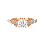 1 1/5 ctw Round Lab Grown Diamond Side Stone Engagement Ring