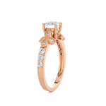 1 1/5 ctw Round Lab Grown Diamond Side Stone Engagement Ring