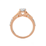 1 1/5 ctw Round Lab Grown Diamond Side Stone Engagement Ring