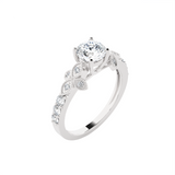 1 1/5 ctw Round Lab Grown Diamond Side Stone Engagement Ring