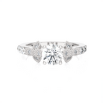 1 1/5 ctw Round Lab Grown Diamond Side Stone Engagement Ring