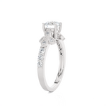 1 1/5 ctw Round Lab Grown Diamond Side Stone Engagement Ring