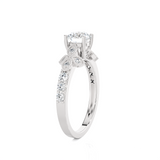 1 1/5 ctw Round Lab Grown Diamond Side Stone Engagement Ring