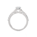 1 1/5 ctw Round Lab Grown Diamond Side Stone Engagement Ring
