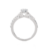 1 1/5 ctw Round Lab Grown Diamond Side Stone Engagement Ring