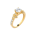 1 1/5 ctw Round Lab Grown Diamond Side Stone Engagement Ring