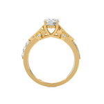 1 1/5 ctw Round Lab Grown Diamond Side Stone Engagement Ring