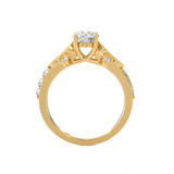 1 1/5 ctw Round Lab Grown Diamond Side Stone Engagement Ring