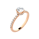 1 3/4 ctw Round Lab Grown Diamond Side Stone Engagement Ring