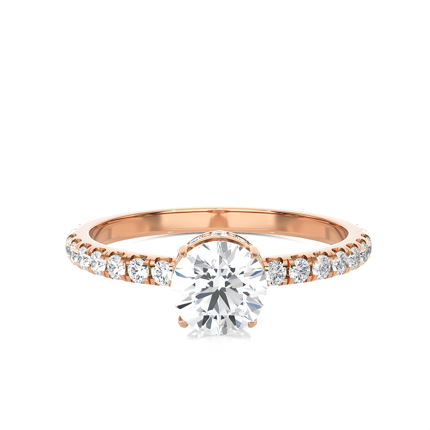 1 3/4 ctw Round Lab Grown Diamond Side Stone Engagement Ring