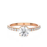 1 3/4 ctw Round Lab Grown Diamond Side Stone Engagement Ring