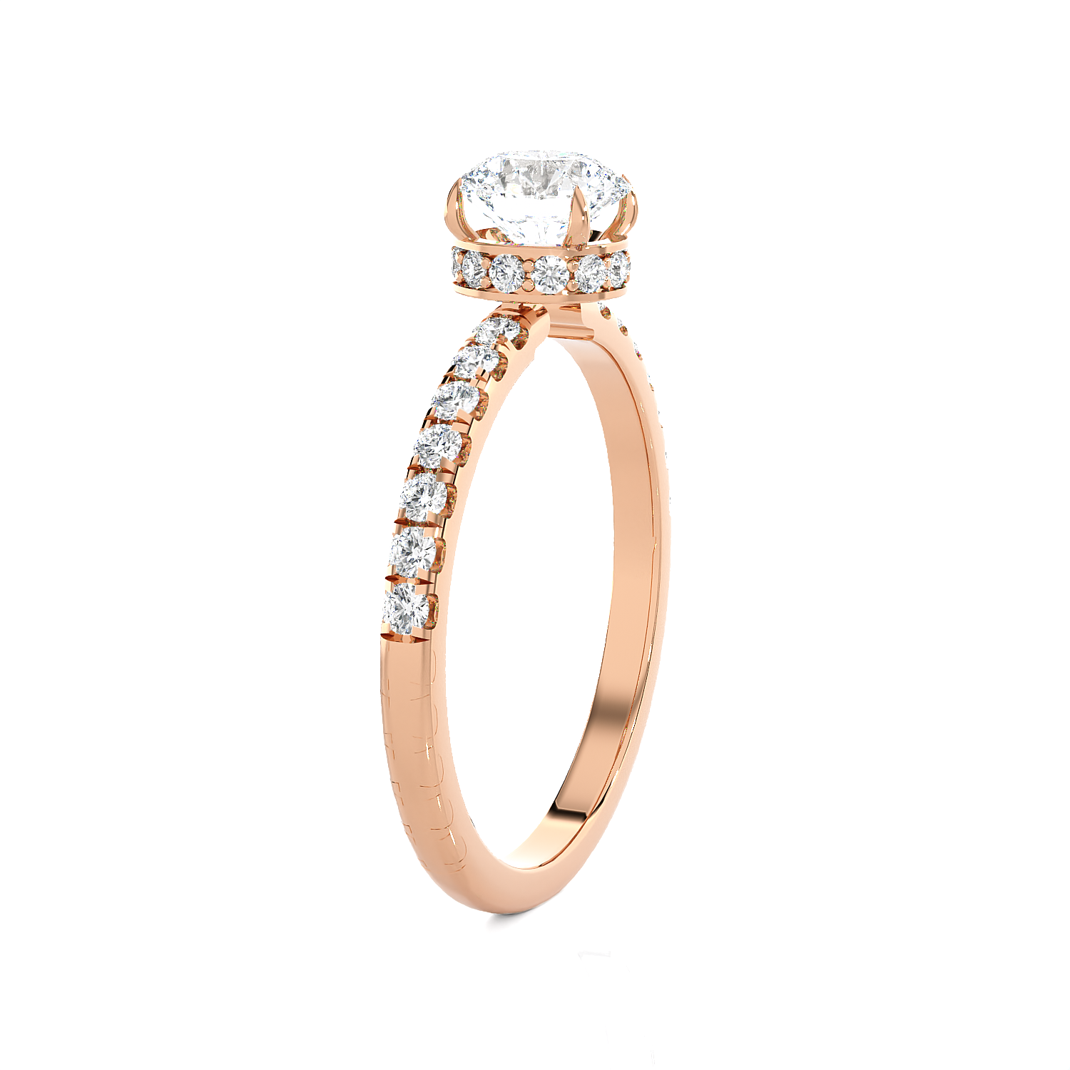 1 3/4 ctw Round Lab Grown Diamond Side Stone Engagement Ring