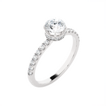 1 3/4 ctw Round Lab Grown Diamond Side Stone Engagement Ring