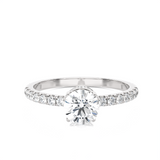 1 3/4 ctw Round Lab Grown Diamond Side Stone Engagement Ring