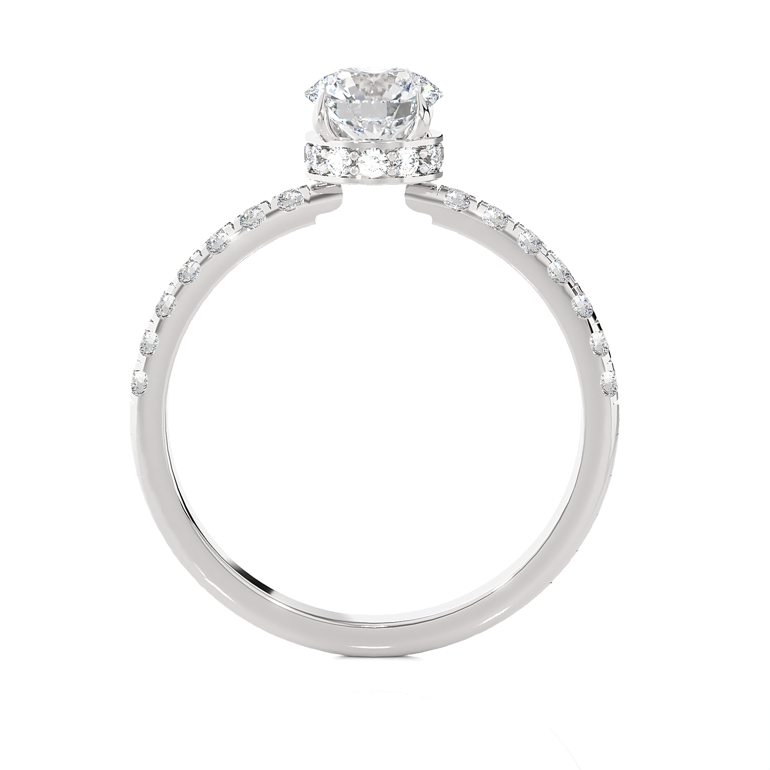 1 3/4 ctw Round Lab Grown Diamond Side Stone Engagement Ring