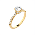 1 3/4 ctw Round Lab Grown Diamond Side Stone Engagement Ring