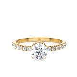 1 3/4 ctw Round Lab Grown Diamond Side Stone Engagement Ring