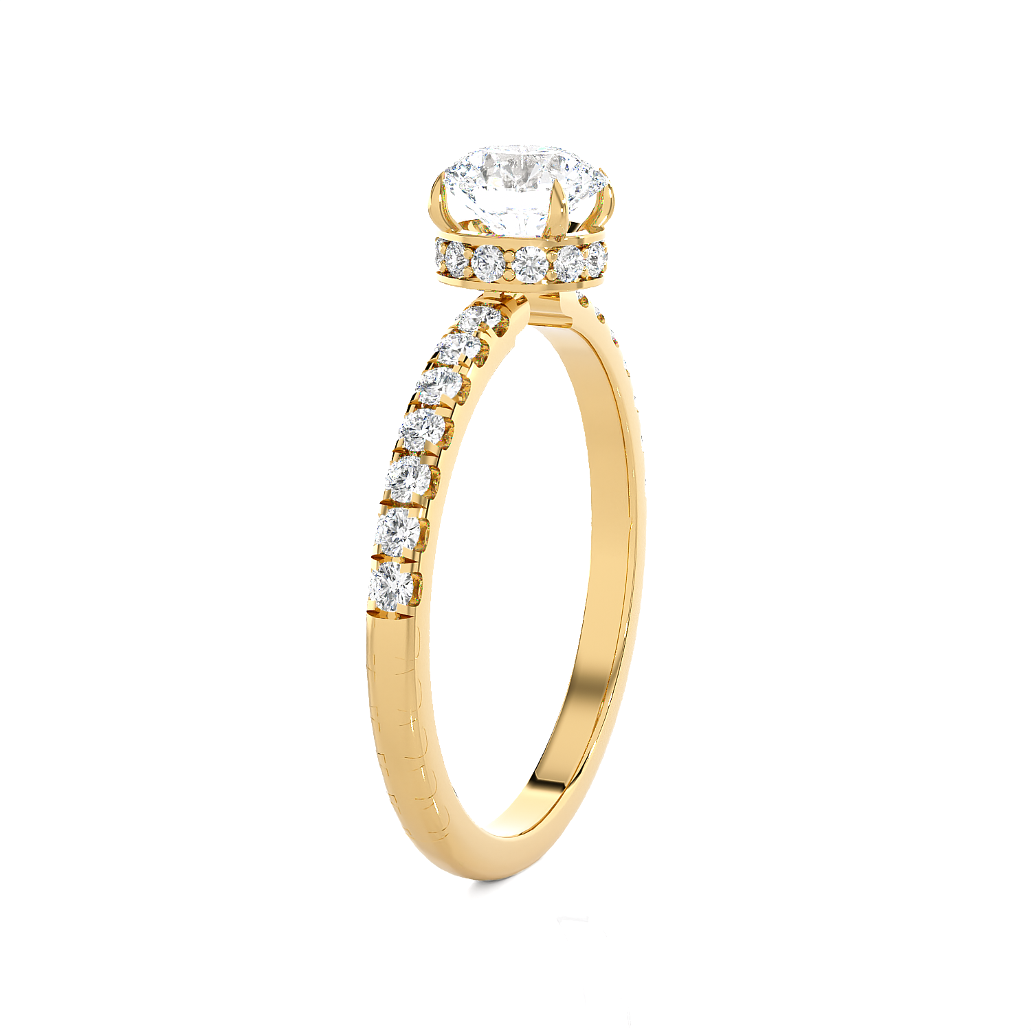 1 3/4 ctw Round Lab Grown Diamond Side Stone Engagement Ring