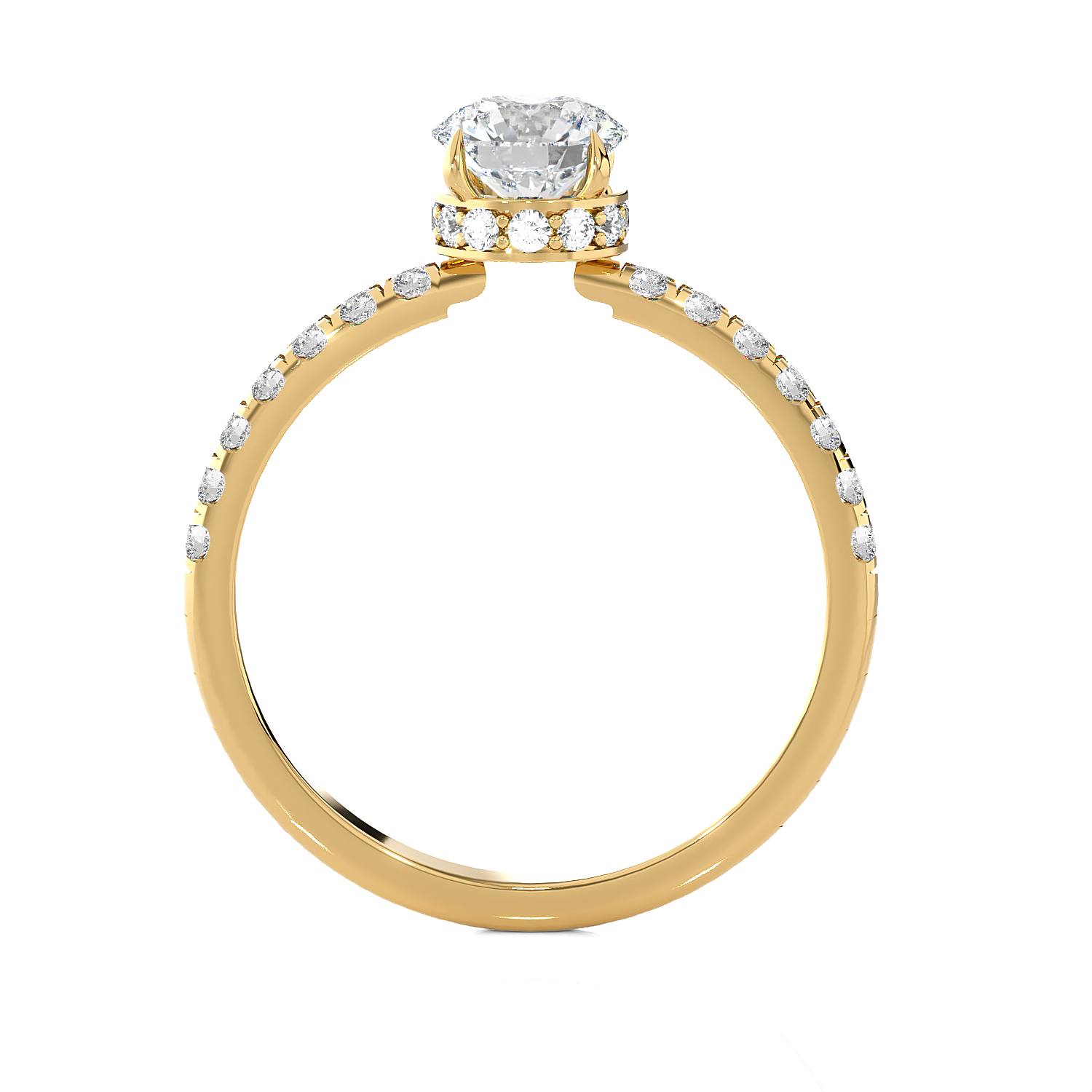 1 3/4 ctw Round Lab Grown Diamond Side Stone Engagement Ring