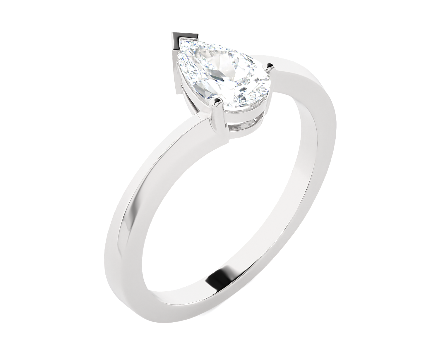 1 ctw Pear-Shaped Lab Grown Diamond Solitaire Engagement Ring