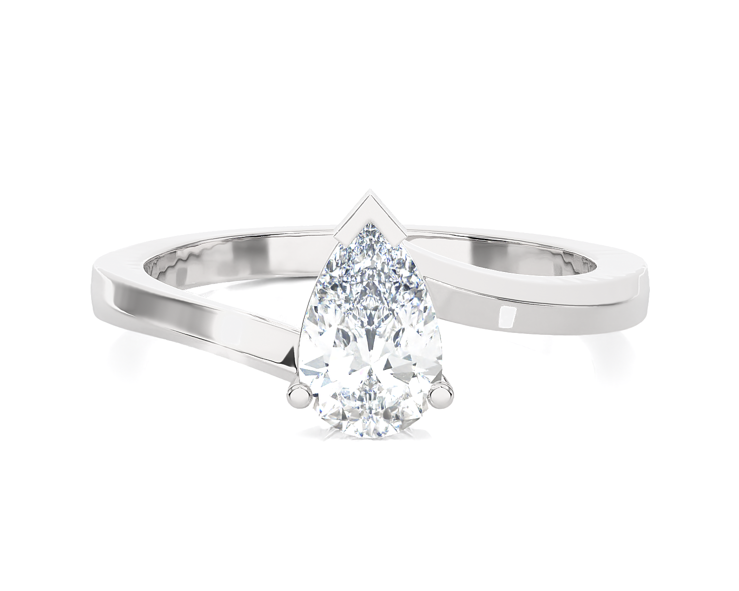 1 ctw Pear-Shaped Lab Grown Diamond Solitaire Engagement Ring
