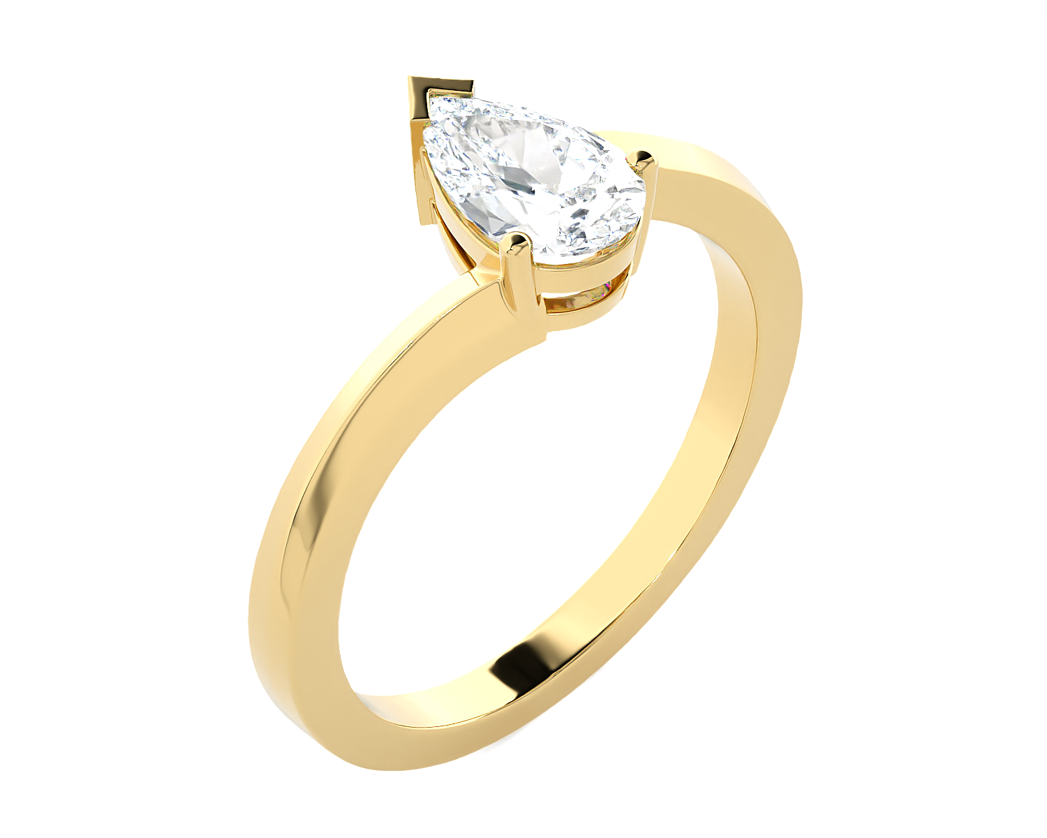 1 ctw Pear-Shaped Lab Grown Diamond Solitaire Engagement Ring