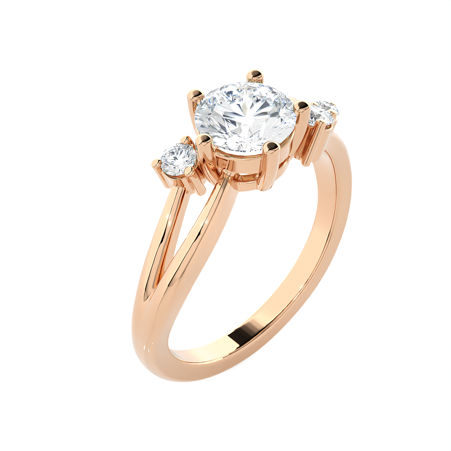 1 ctw Round Three Stone Lab Grown Diamond Ring