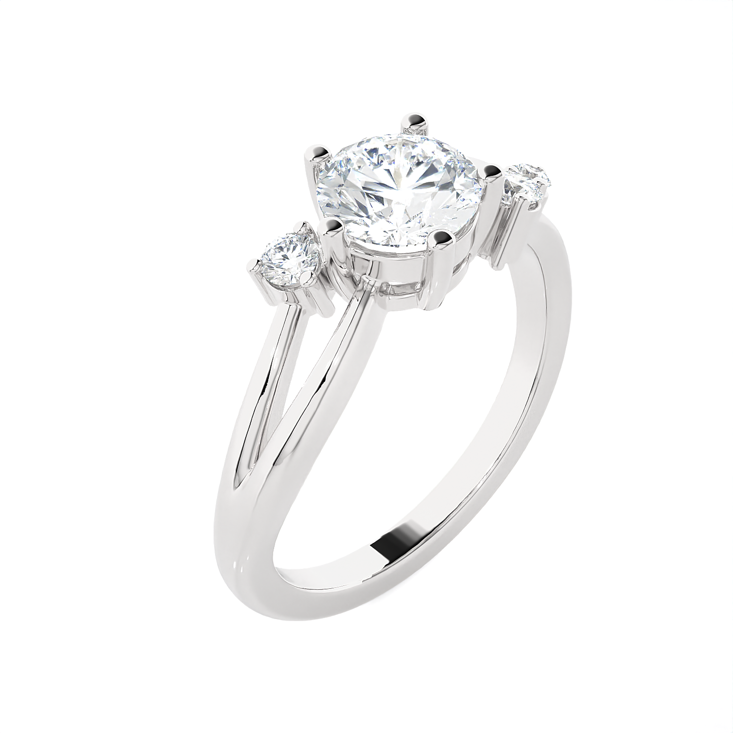 1 ctw Round Three Stone Lab Grown Diamond Ring