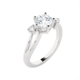 1 ctw Round Three Stone Lab Grown Diamond Ring