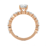 2 1/5 ctw Round Lab Grown Diamond Side Stone Engagement Ring