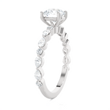 2 1/5 ctw Round Lab Grown Diamond Side Stone Engagement Ring