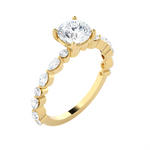 2 1/5 ctw Round Lab Grown Diamond Side Stone Engagement Ring