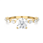 2 1/5 ctw Round Lab Grown Diamond Side Stone Engagement Ring