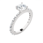 1 1/5 ctw Round Lab Grown Diamond Side Stone Engagement Ring