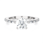 1 1/5 ctw Round Lab Grown Diamond Side Stone Engagement Ring